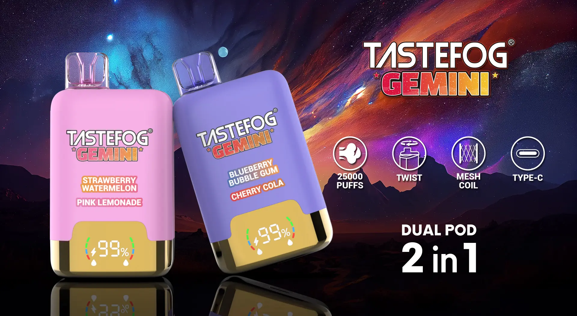 TASTEFOG GEMINI 25000 Puffs