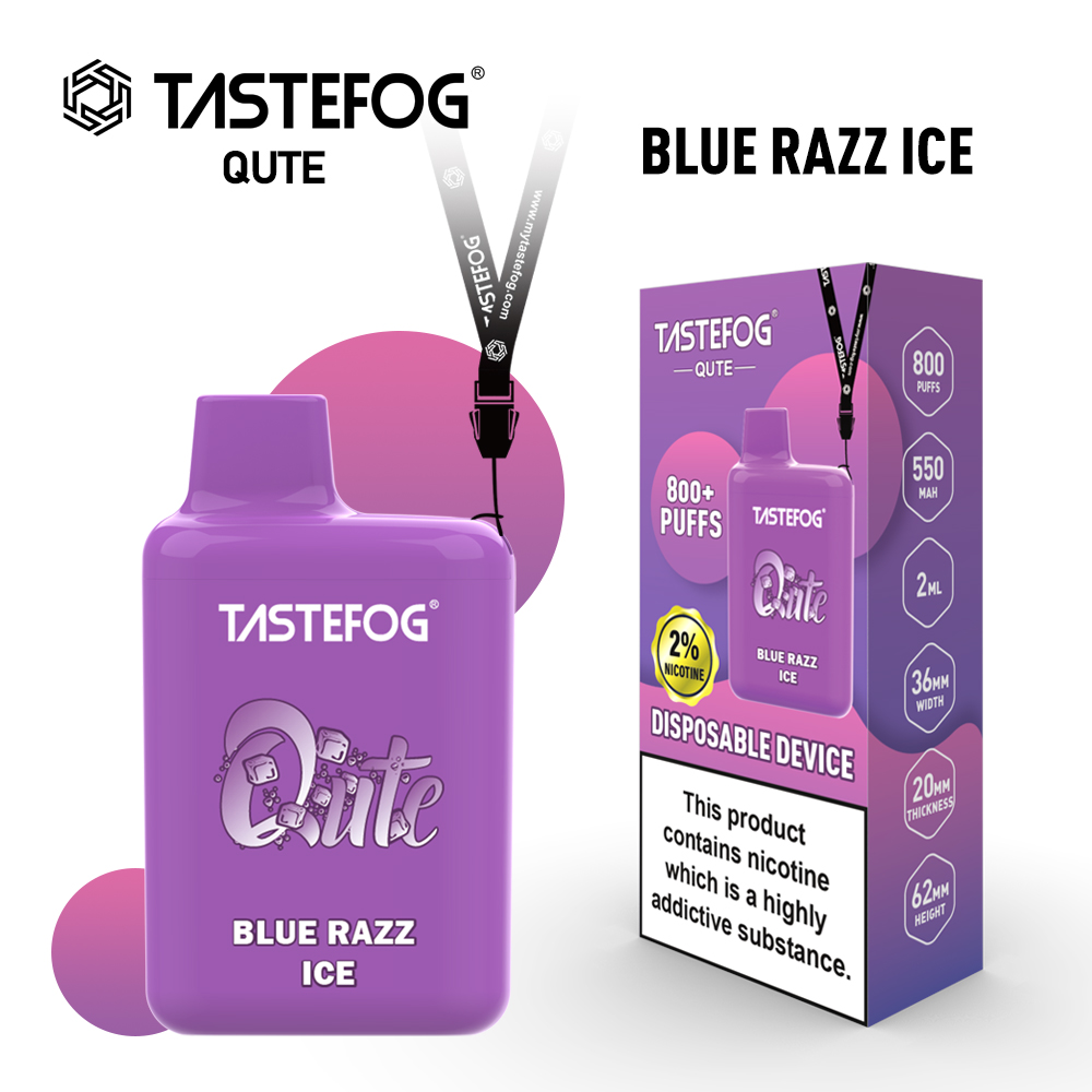 Tastefog QUTE 800 Züge Blue Razz Ice Vape 2%Nikotin