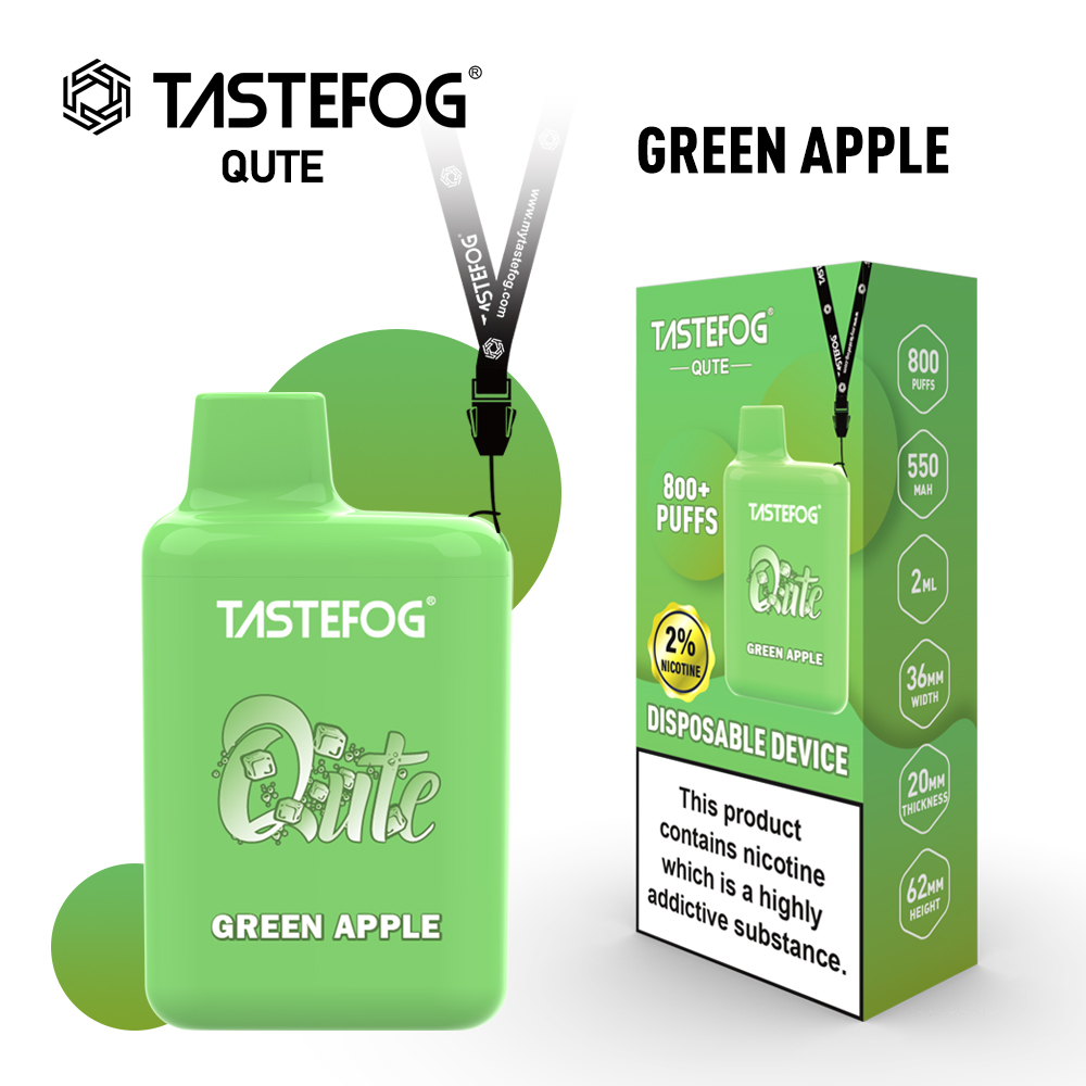 Tastefog QUTE 800 Züge Green Apple Vape 2%Nikotin