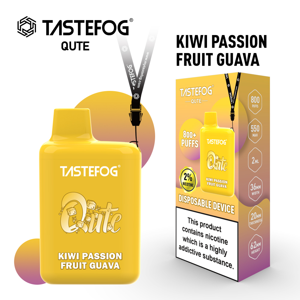 Tastefog QUTE 800 Züge Kiwi Passion Fruit Guava Vape 2%Nikotin