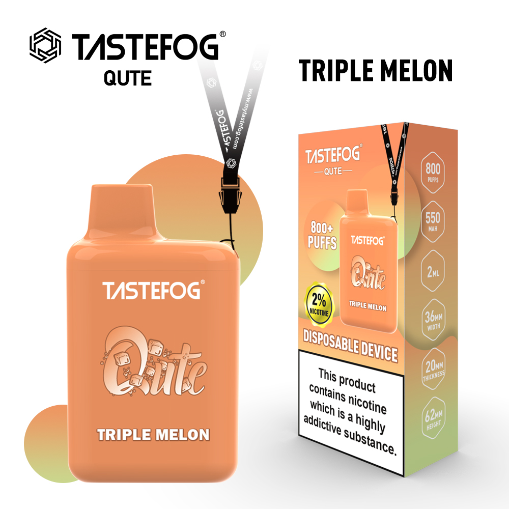 Tastefog QUTE 800 Züge Triple Melon Vape‑Box 2%Nikotin
