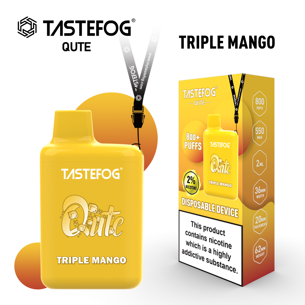 Tastefog QUTE 800 Züge Triple Mango Vape‑Box 2%Nikotin